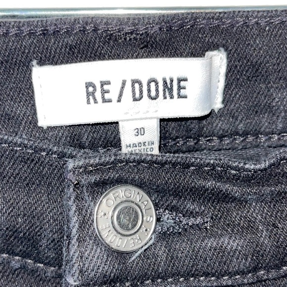 Re/Done Rigid Denim 80s Slim Straight Jet Black Button Fly Jeans Sz 30 - Picture 11 of 14